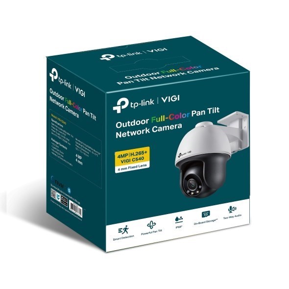 Tp-Link Vigi C540 4MM 4MP Outdoor Full-Colour PN Tilt Network Camera, 3YR WTY