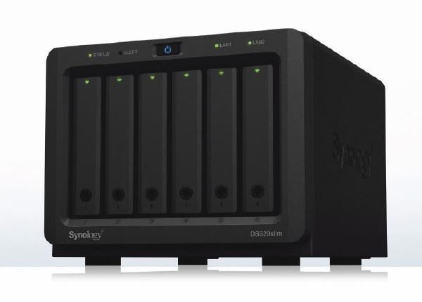 Synology DiskStation DS620Slim 6-Bay 2.5" Diskless 2xGbE Nas, Intel Celeron, 2 GB DDR3L Ram, 2xUSB 3.0 (Compatible With 2.5" SSD/HDD Only)
