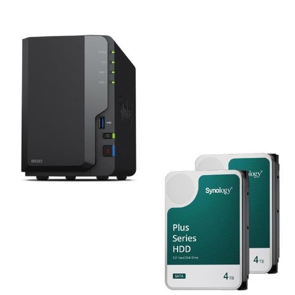 Synology Bundle - Includes 1 X Synology DS223 + 2 X Synology Plus Series 4TB HDDs
