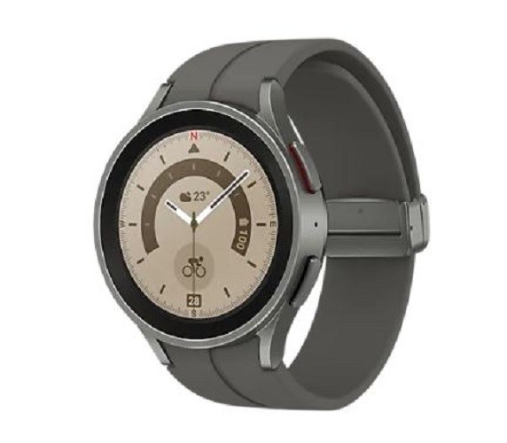 Samsung Galaxy Watch5 Pro Bluetooth (45MM) - Grey Titanium (Sm-R920nztaxsa), 1.4' Display, Dual-Core, 1.5GB/16GB Memory, NFC, 590mAh Battery, 2YR