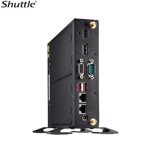 Shuttle Ds20u V2 Slim Mini PC 1L Barebone - Intel Celeron 5205U, Fan-Less, 2X Lan , RS232/RS422/RS485, Hdmi, DP, Vga, Vesa Mount, 65W Adapter