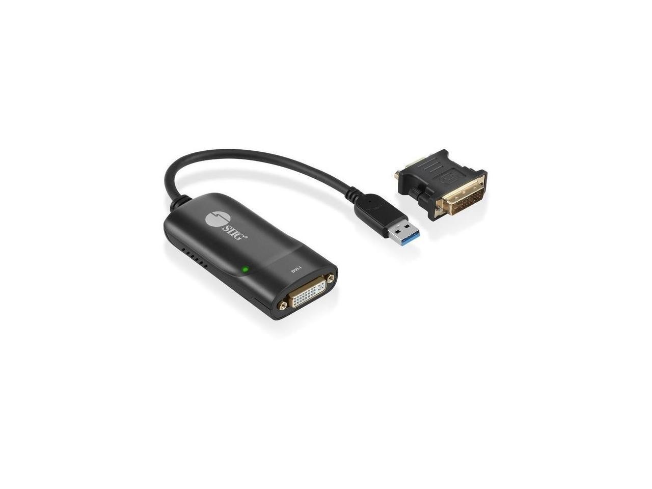 SIIG USB 3.0 to DVI/VGA Pro adapter - 1080p - USB 3.0 5 Gbps - included DVI to VGA adapter