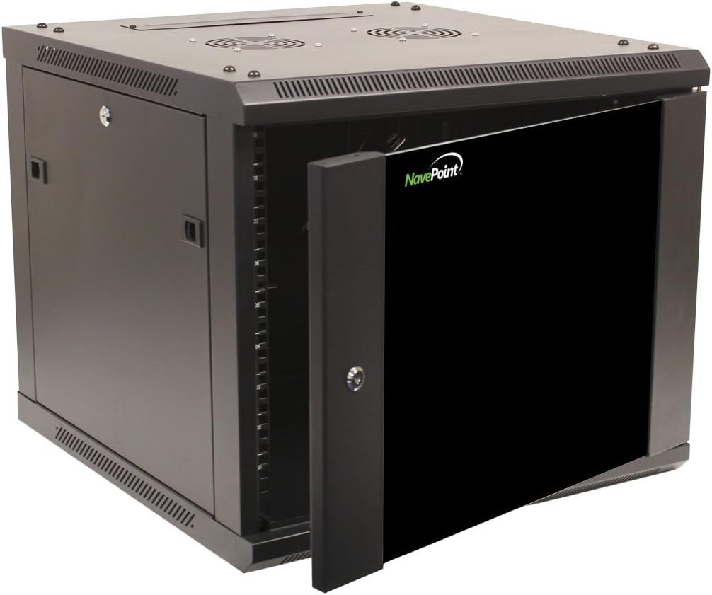 NavePoint 9U Server Cabinet Wall Mount Rack Enclosure