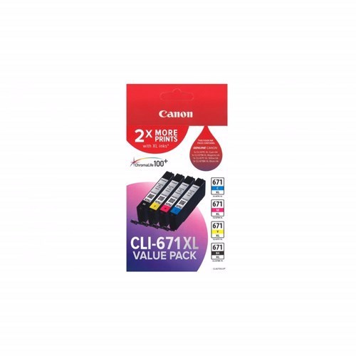 Canon CLI-671XL Original High Yield Inkjet Ink Cartridge - Value Pack - Cyan, Magenta, Yellow Pack