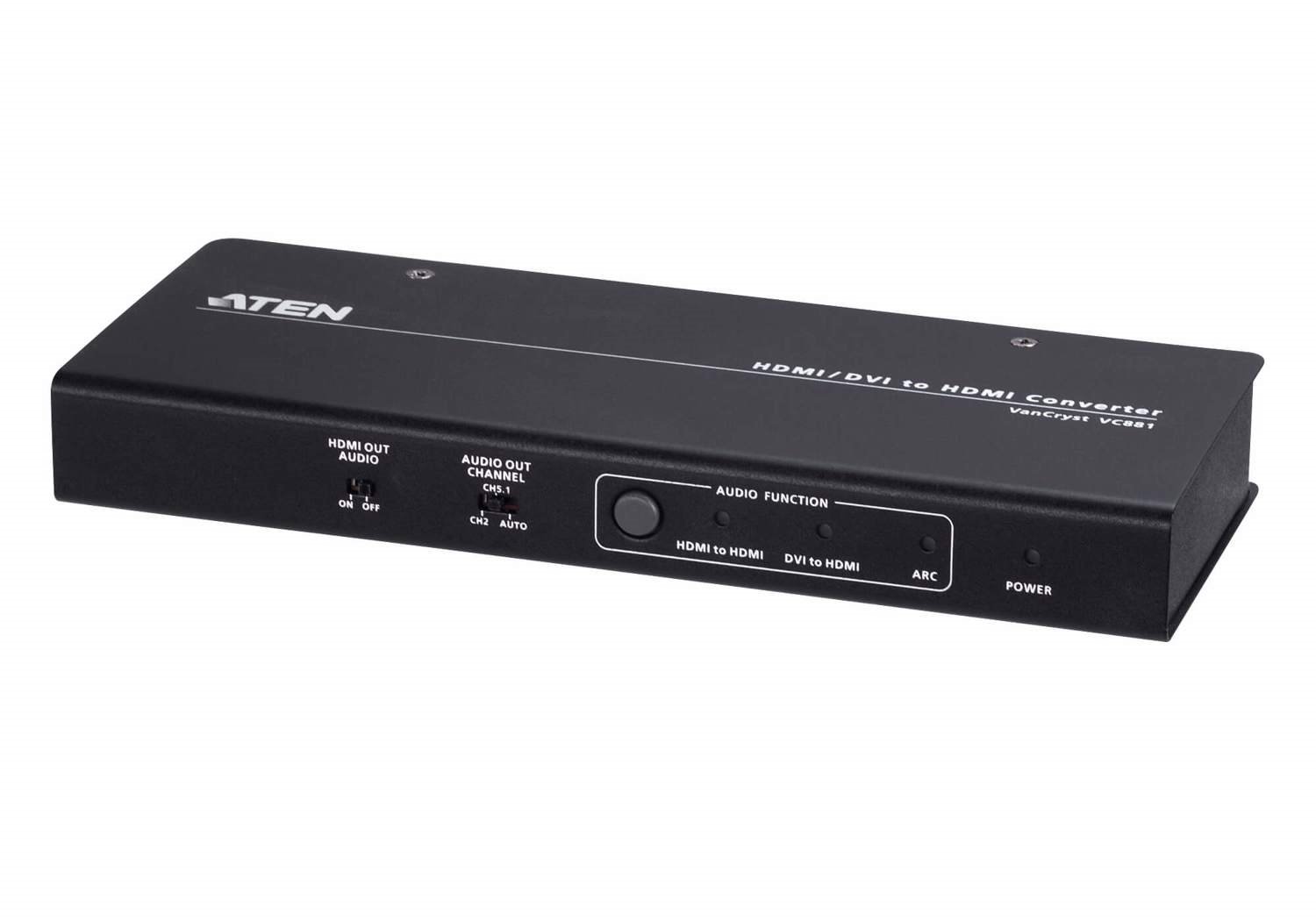 Aten 4K Hdmi/Dvi To Hdmi Converter With Audio De-Embedder, Supports Arc And Dvi + Audio In To Hdmi Conversion, Analogue Audio Out And Digital Audio Out