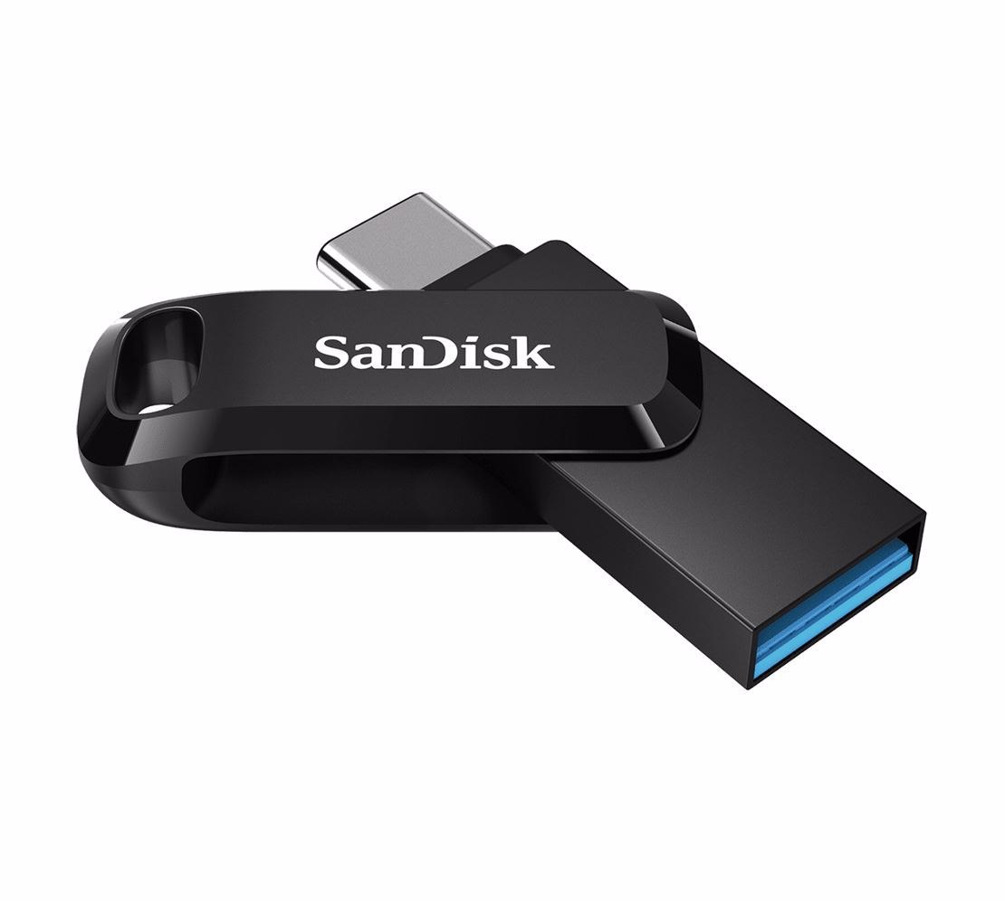 SanDisk Ultra Dual Drive Go Usb Type-C Flash Drive, 256GB, Usb Type C, Black, USB3.1/Type C Reversible Connector, Swivel Design, 5Y