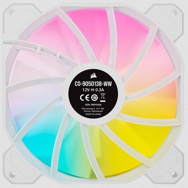 Corsair Cor Fan 140Mm-Sp140-Elite-Rgb-Wht