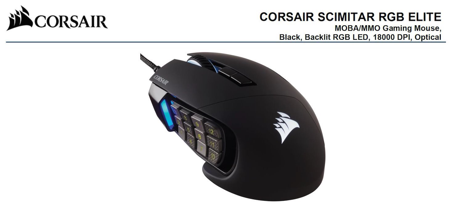 Corsair Cor Mse Gaming-Scimitar-Elite-Rgb