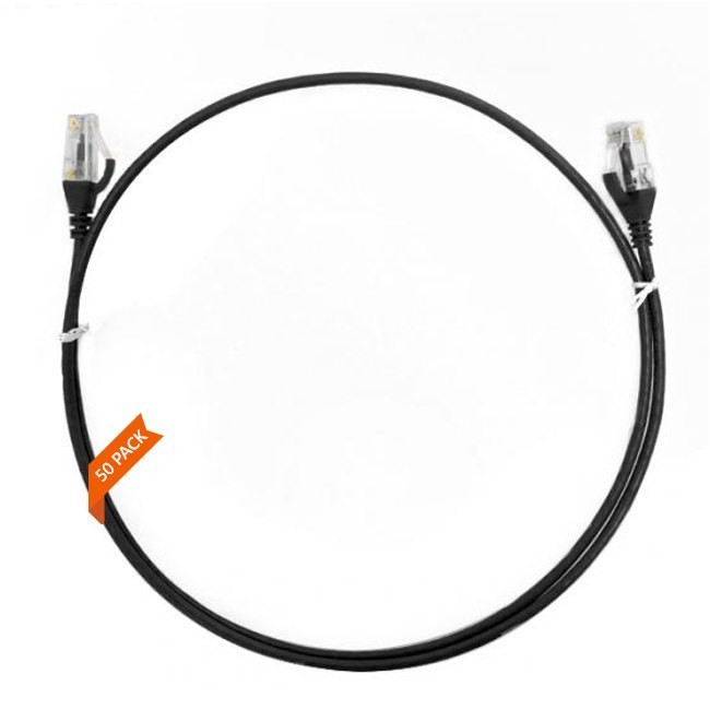 4Cabling 0.75mÂ CAT6 Ultra Thin LSZH Ethernet Network Cable |Â 50 Pack Black