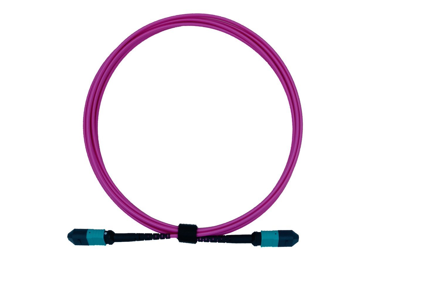 PlusOptic 1M Mpo-Mpo 12F Multimode Om4 Fiber Optic Cable | Magenta