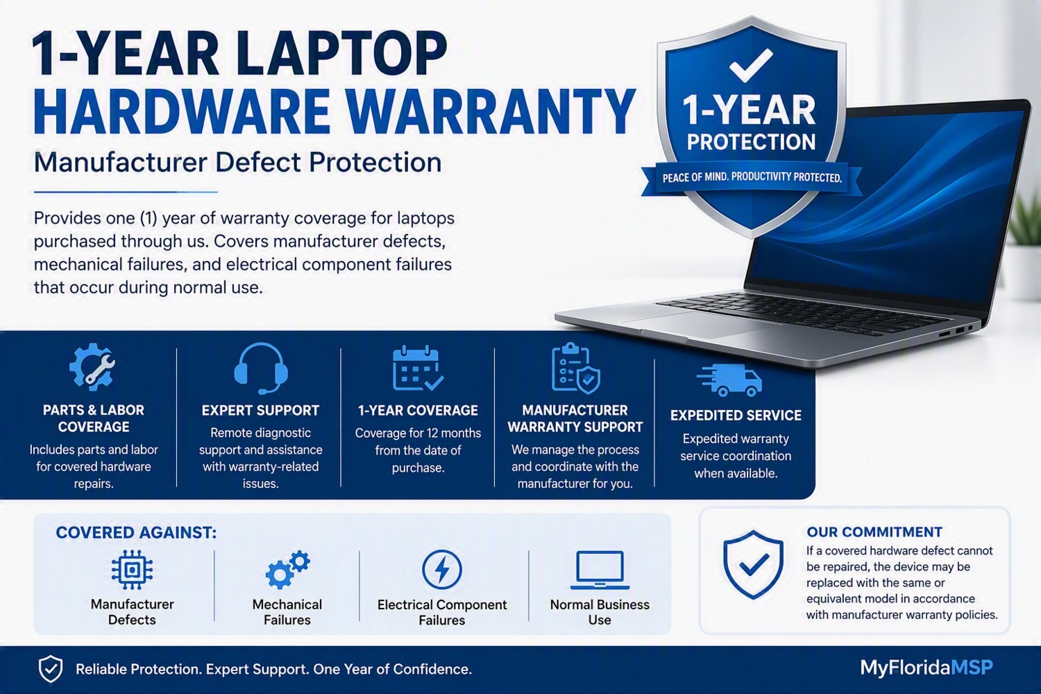 1-Year Hardware Warranty & Manufacturer Defect Protection