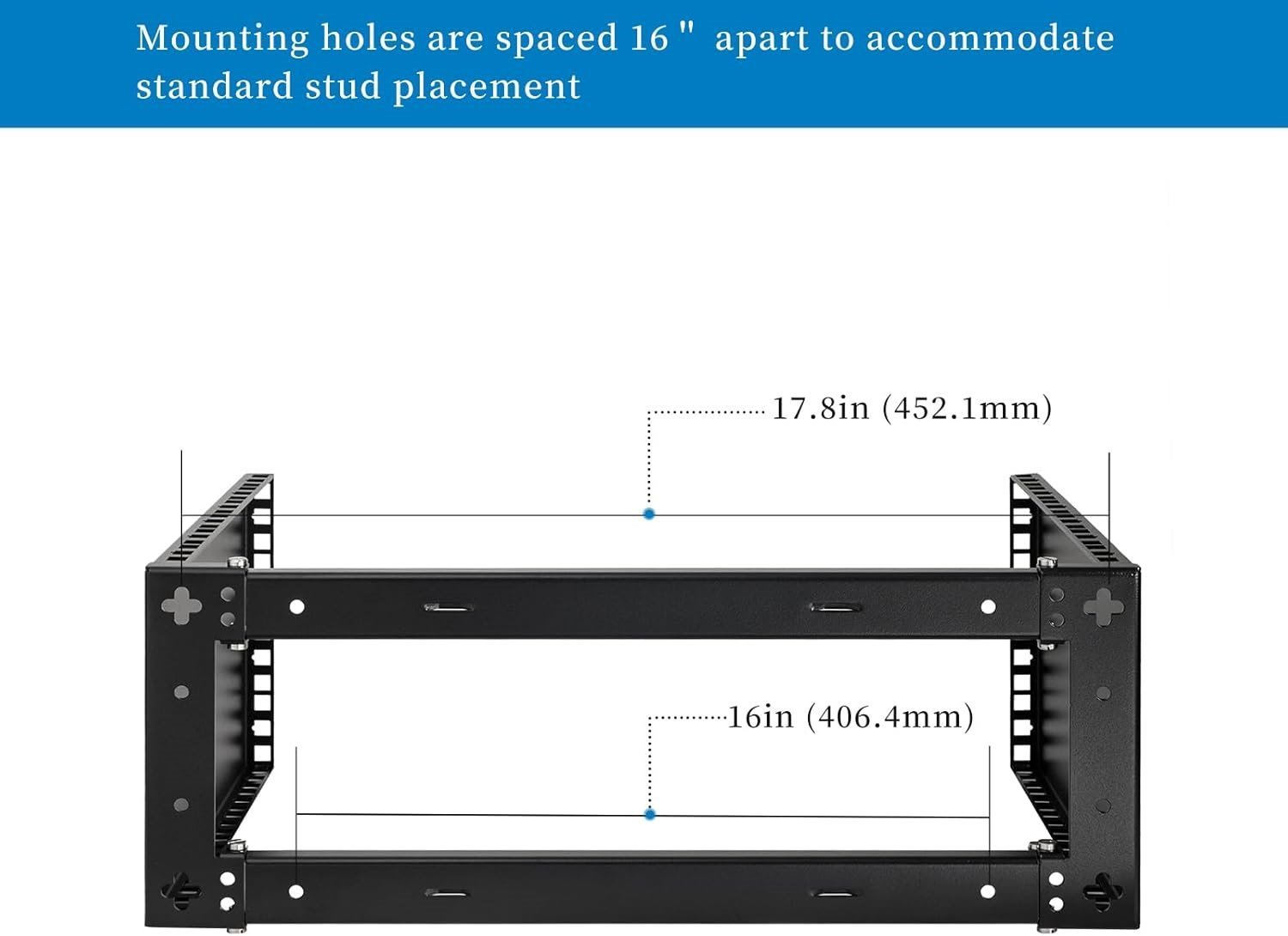 RackPath 4U Wall Mount Network Rack - Patch Panel Bracket for Server and Network Equipment