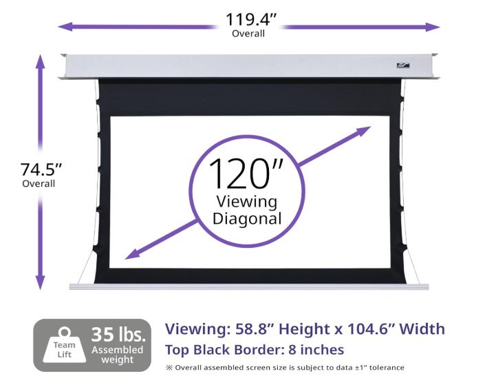 Projector Screens -Tension B, 120-inch 16:9, 4K / 8K HD