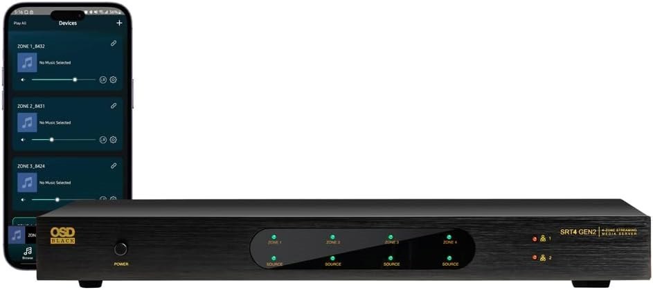 OSD Audio SRT4 GEN2 App Control 4 Zone Media Streamer