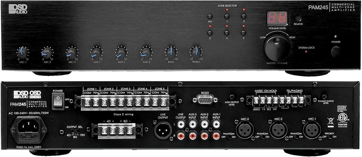 OSD Audio 240W Commercial Amplifier – 70V