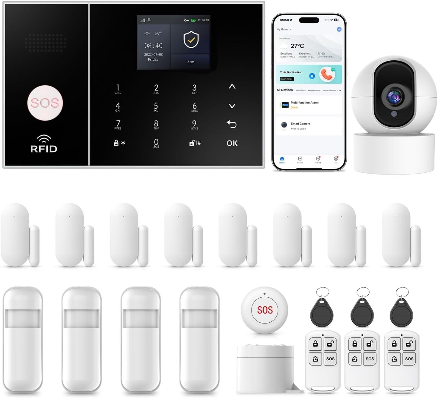 Security Systems,22Piece WiFi+GSM/4G