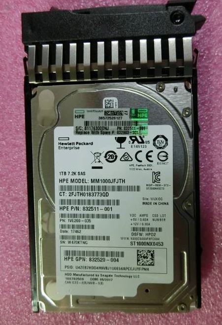 Hpe 1TB 12G Sas 7.2K SFF (2.5-Inch) Dual Port Midline Hard Drive. Option Equivalent: 832512-B21