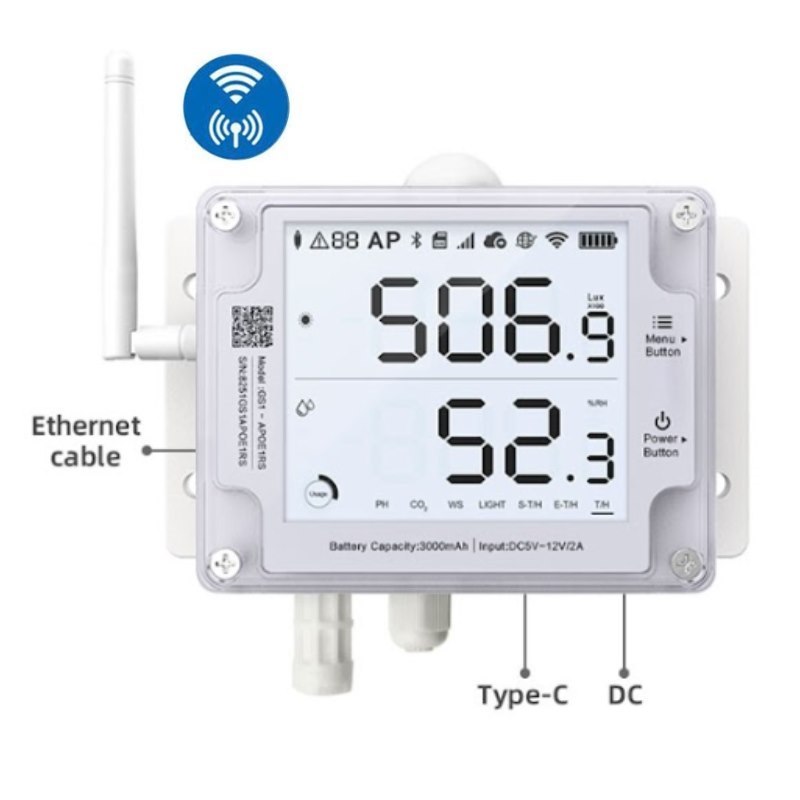 Ubibot Gs1-Aeth1rs WiFi/Ethernet Connected With Built-In Temperature And Humidity Sensor
