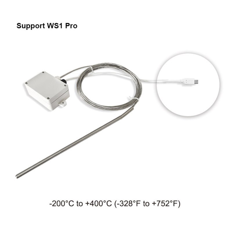Ubibot Pt100-3M-R-Usb Industrial Grade Temperature Probe For WS1 Pro 3 Metres
