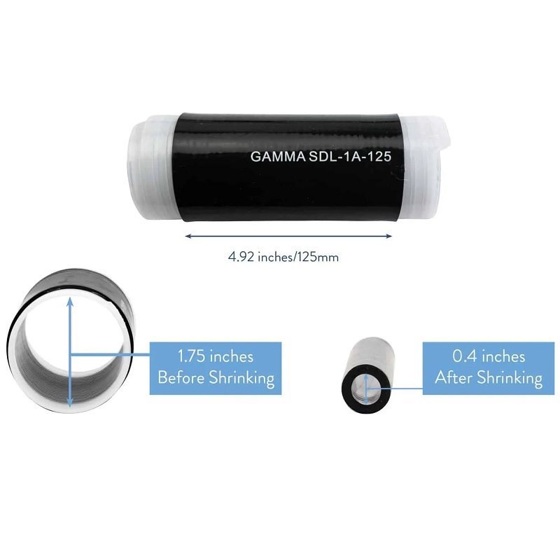 Gamma Electronics Sdl-1A-125 Silicone Cold Shrink 7/16 Din To 1/2 Inch Jumper Silicone Cold Shrink