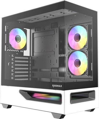 Highpower Raidmax H200 Atx Mid-Tower Case Tempered Glass White With Argb