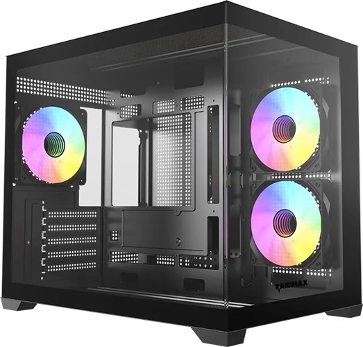 Highpower Raidmax I600 Plus Matx Mini-Tower Case Tempered Glass Black With Argb