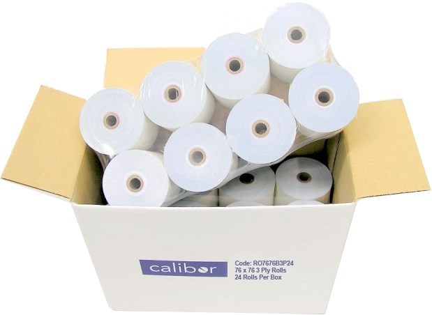 Unspecified Bond Plain Paper Rolls 76X76MM 3-Ply - Box Of 24