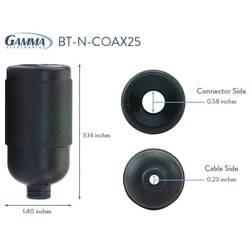 Gamma Electronics Bt-N-Coax25 Boot Type N To 1/4In Coax Or LMR 400