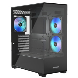 Highpower Raidmax I801 Atx Mid-Tower Case Tempered Glass Black With Argb