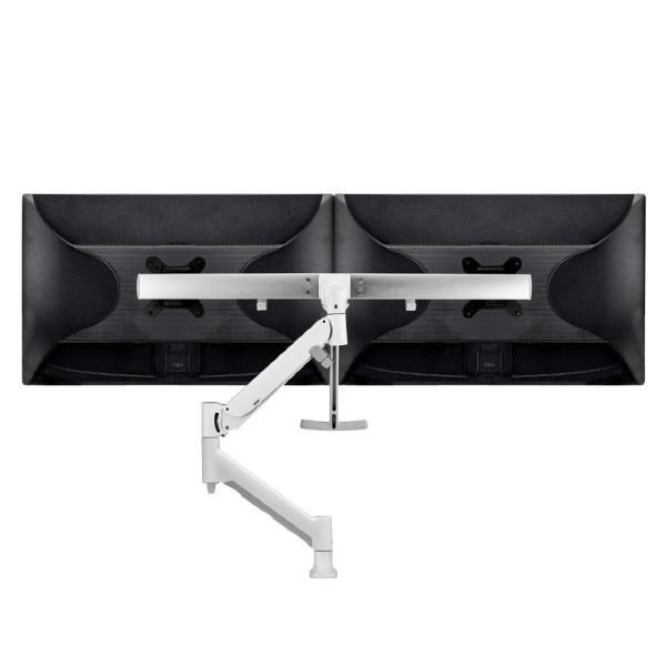 Atdec Dual Desk Mount, Grommet Mount, Cross Bar, 2-7KG Per Monitor, White