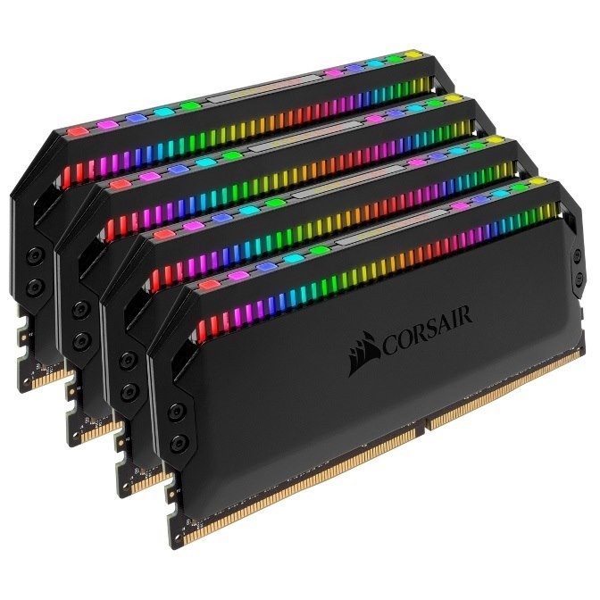 Corsair (LS) Corsair Dominator Platinum RGB 32GB (4x8GB) DDR4 3200MHz CL16 Dimm Unbuffered XMP 2.0 Base SPD@2666 Black Heatspreaders 1.35V Amd Ryzen