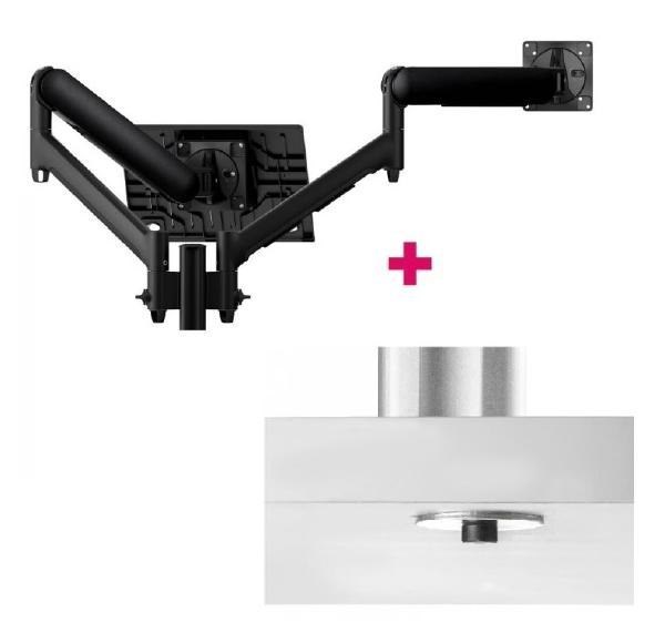 Atdec Awms-2-Nd13 Notebook-Monitor Combo Mount + 135MM Post / 9KG (20LB) Flat Screens, 6KG (13.5LB) Curved Screens + Bolt-Through Desk Fixing, Black
