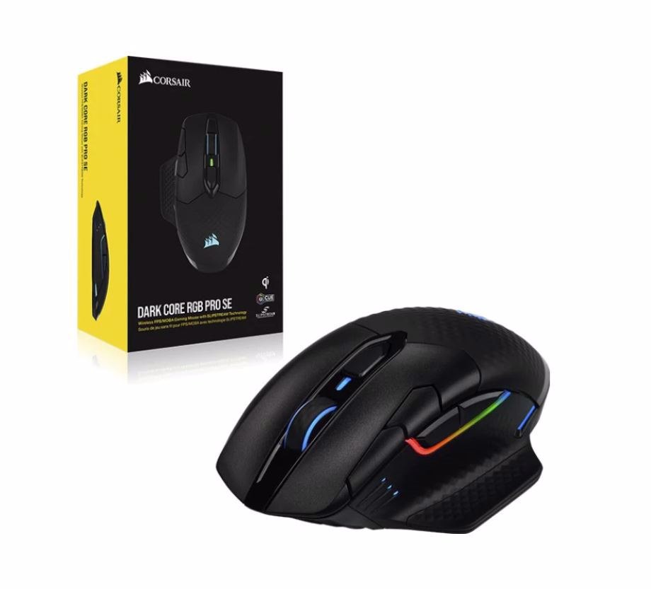 Corsair Dark Core RGB Se Pro Gaming Mouse - Black, Wire, Wireless Qi Charging,