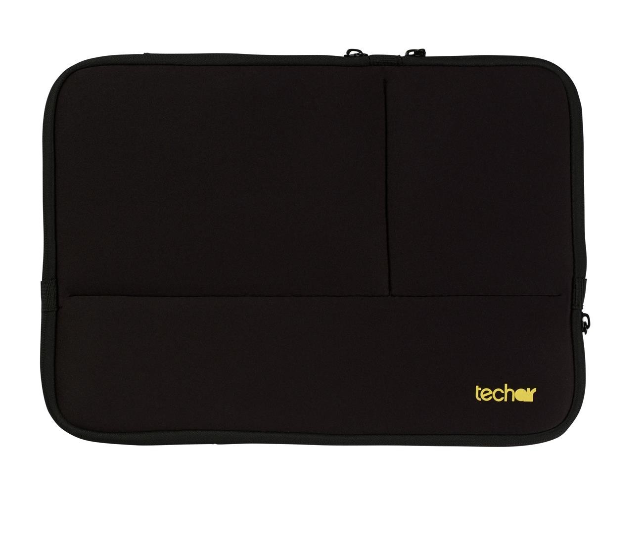 Techair 15.6Inch Black & Grey Sleeve With Pockets And A Contrasting Faux Fur Lining