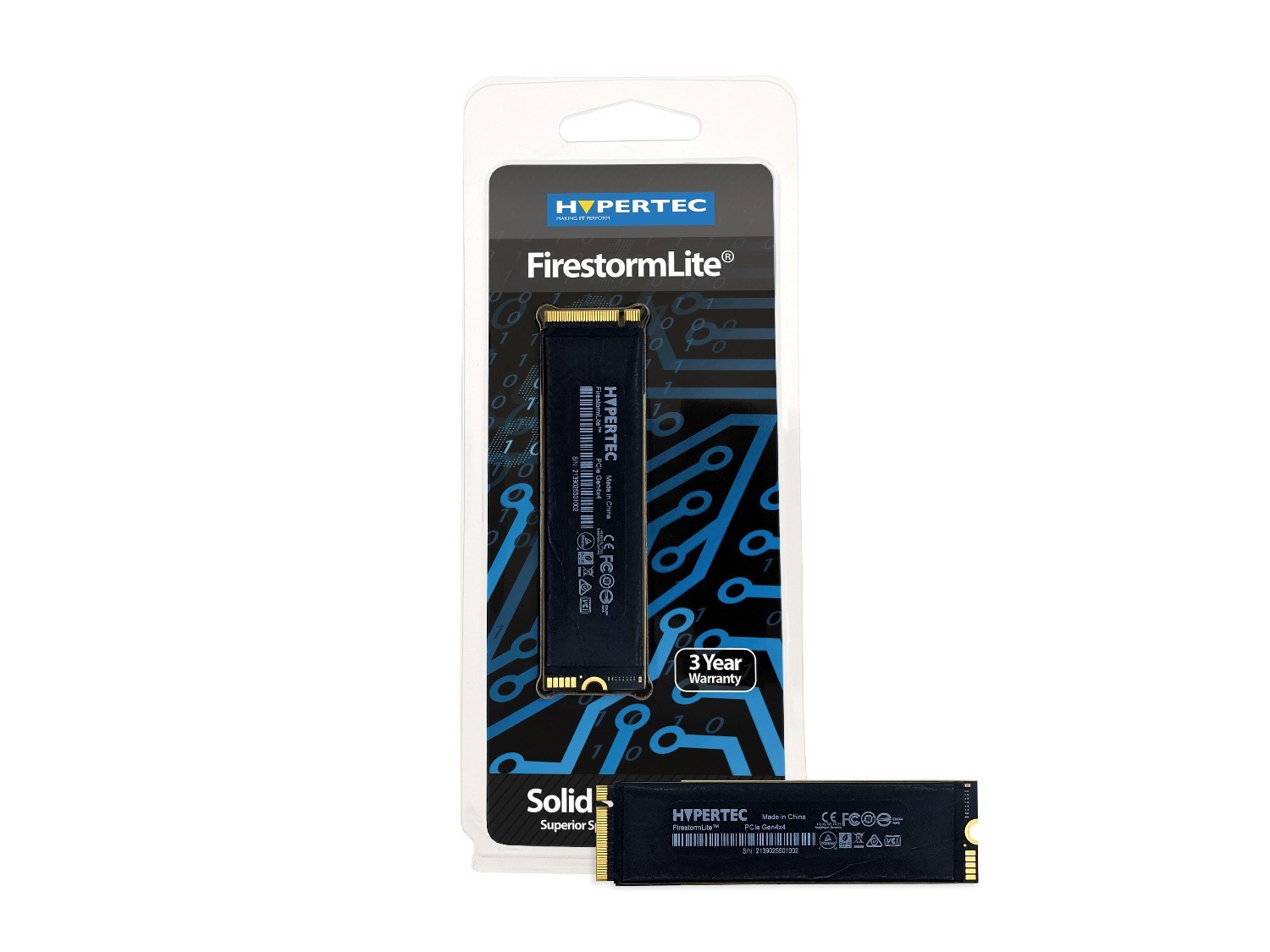 Hypertec FirestormLite 512GB M.2 2280 NVMe PCIe Gen 4X4 SSD 2GB Dram Cache 7100MB/s Seq Read 2600MB/s Seq Write Random 4K Iops 423K