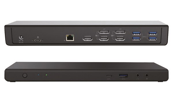 2-Power Usb-C & Usb-A Triple 4K Display Link Docking Station; Includes 3 X Hdmi ; 2 X DP; 1 X Type-C; 5 X Usb 3.0; Gigabit Ethernet; Speaker Connection And Separate Mic Port. Supplied With 135W Power