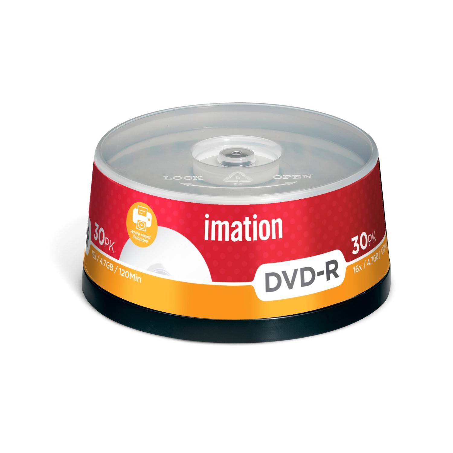 Imation DVD-R Ij Print 16X 30PK Spindle 4.7GB 15-Lang
