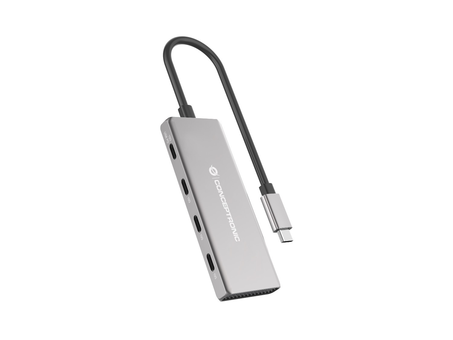 Level One Conceptronic Hubbies16g 4-Port Usb 3.2 Gen 2 Hub; 10Gbps; Usb-C X 4; 100W Usb PD; Aluminum Case
