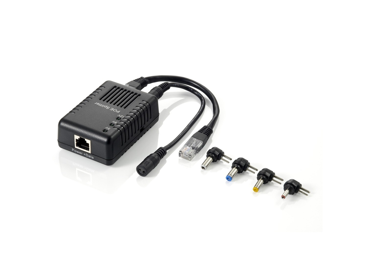 LevelOne 5-12V DC PoE Splitter- Ieee 802.3Af Compliant- Converts non-PoE Devices With Power Over Ethernet Support- Dip Switch For 5V- 9V- And 12V Adjustable Output Power- Delivers Power And Data Via A