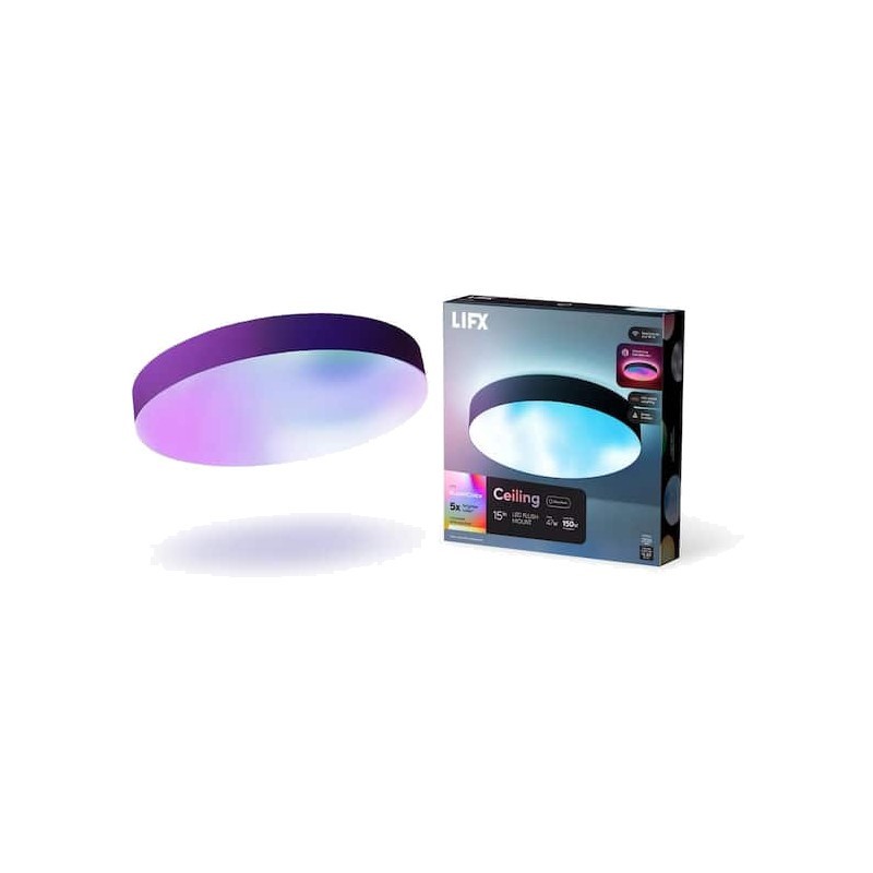 Lifx 38CM Round Ceiling Light SuperColour With Black Trim
