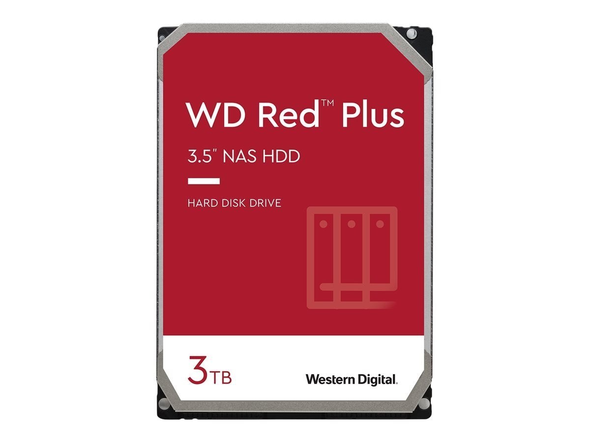 WD Red Plus WD30EFPX 3 TB Hard Drive - 3.5" Internal - SATA (SATA/600) - Conventional Magnetic Recording (CMR) Method
