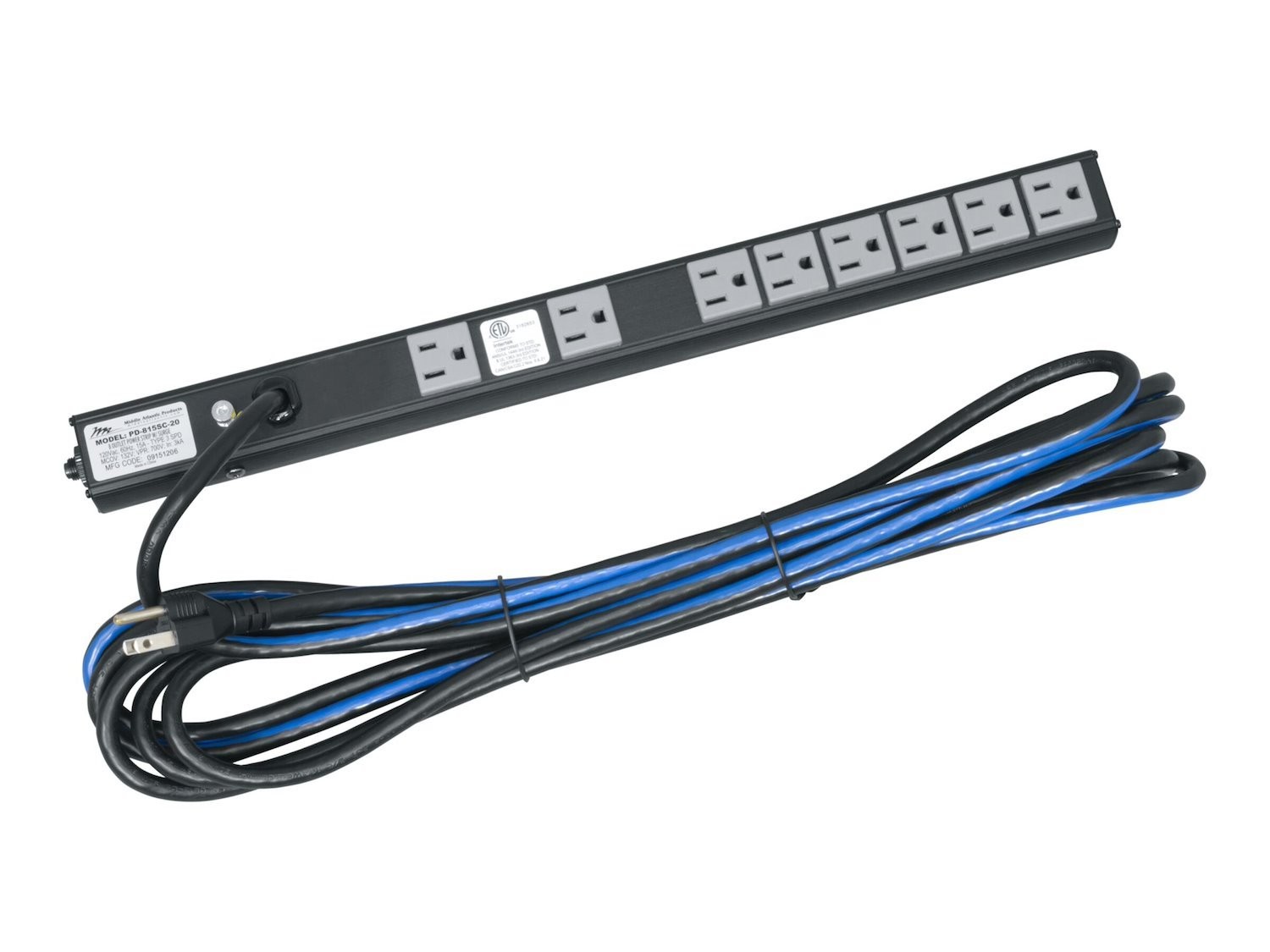 Middle Atlantic Slim PWR Strip 8 Outlet 1