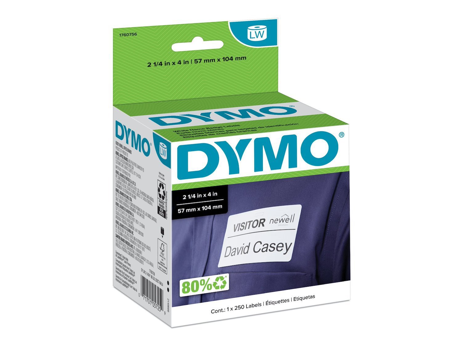 Dymo 30857 White Name Badge Adhesive