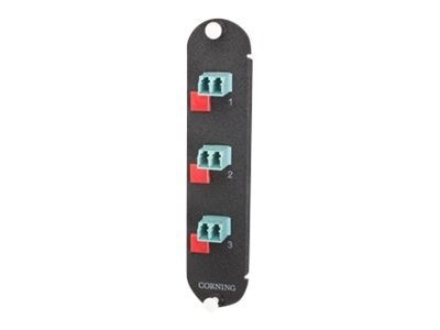 Corning CCH Connector Panel, (3) LC Duplex, 50/125 Multimode Ceramic Insert, Composite Housing
