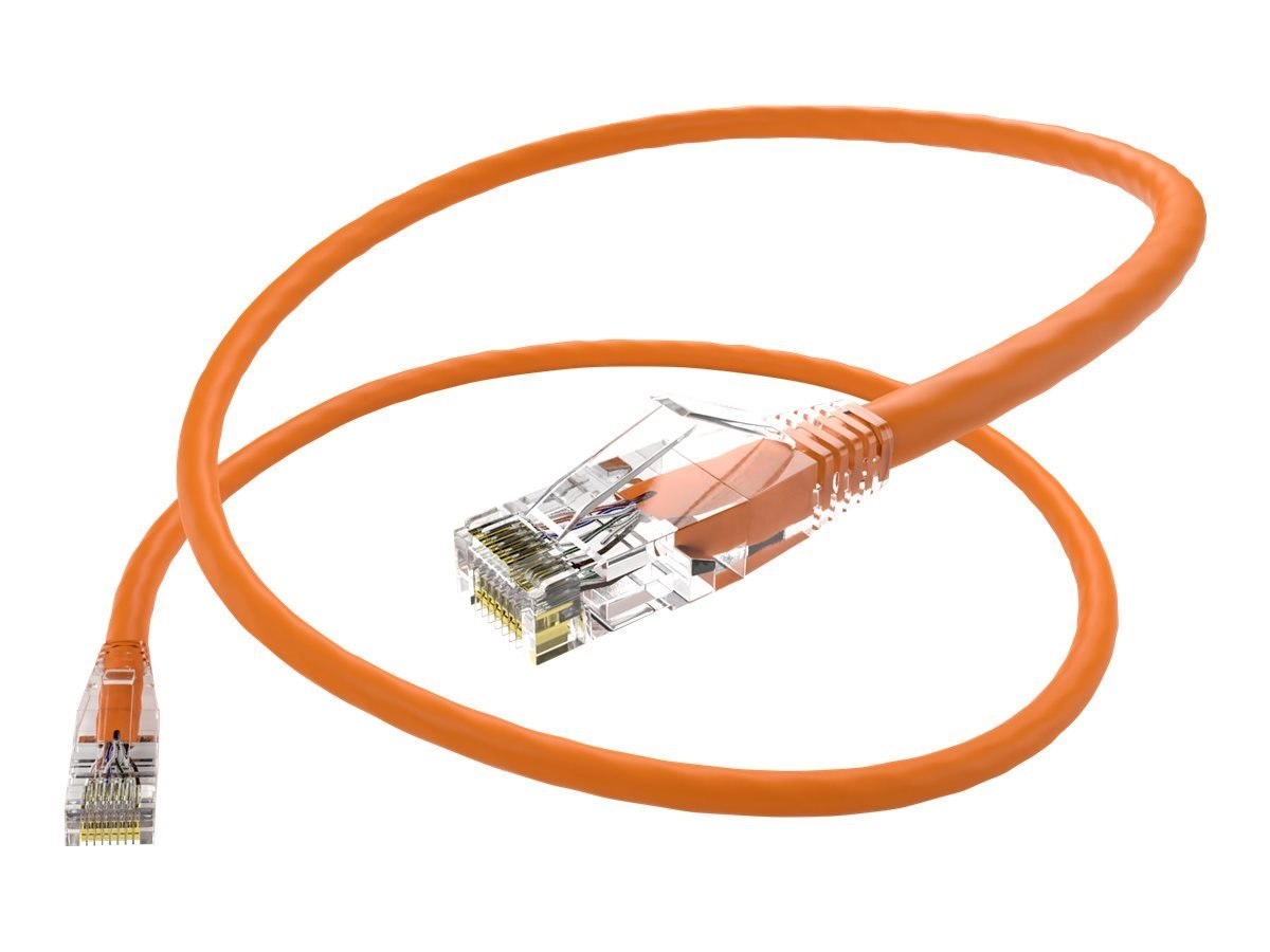 Unc Group Unc ClearFit Cat6 Patch Cable, Snagless, Orange, 3FT