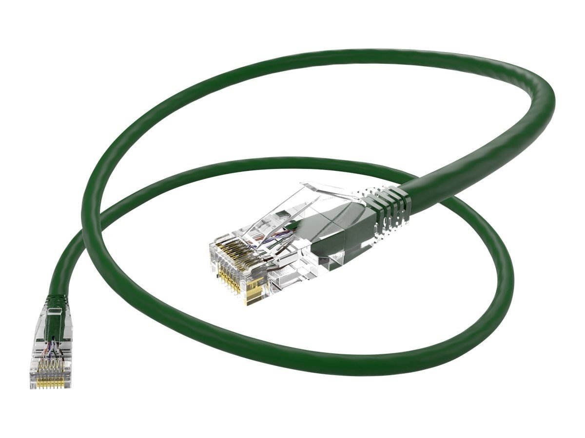 Unc Group Unc ClearFit Cat6 Patch Cable, Snagless, Green, 20FT