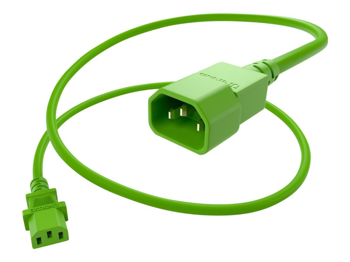 Unc Group Unc Power Cable C13-C14 250V/10A SVT, Green, 4FT