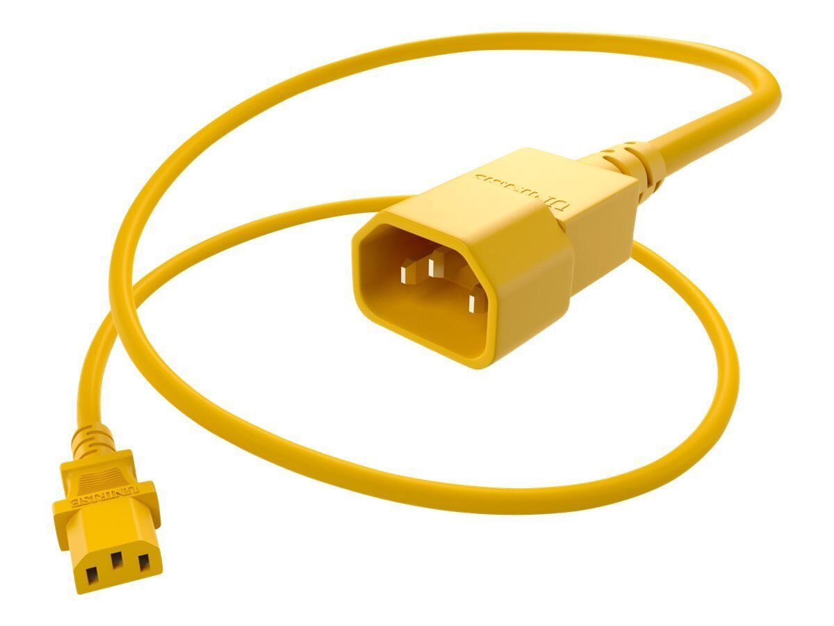 Unc Group Unc Power Cable C13-C14 250V/10A SVT, Yellow, 8FT