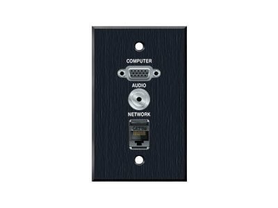 Avteq Gang Wall Plate With Vga, 3.5MM Audio, RJ-45 Pass Thru