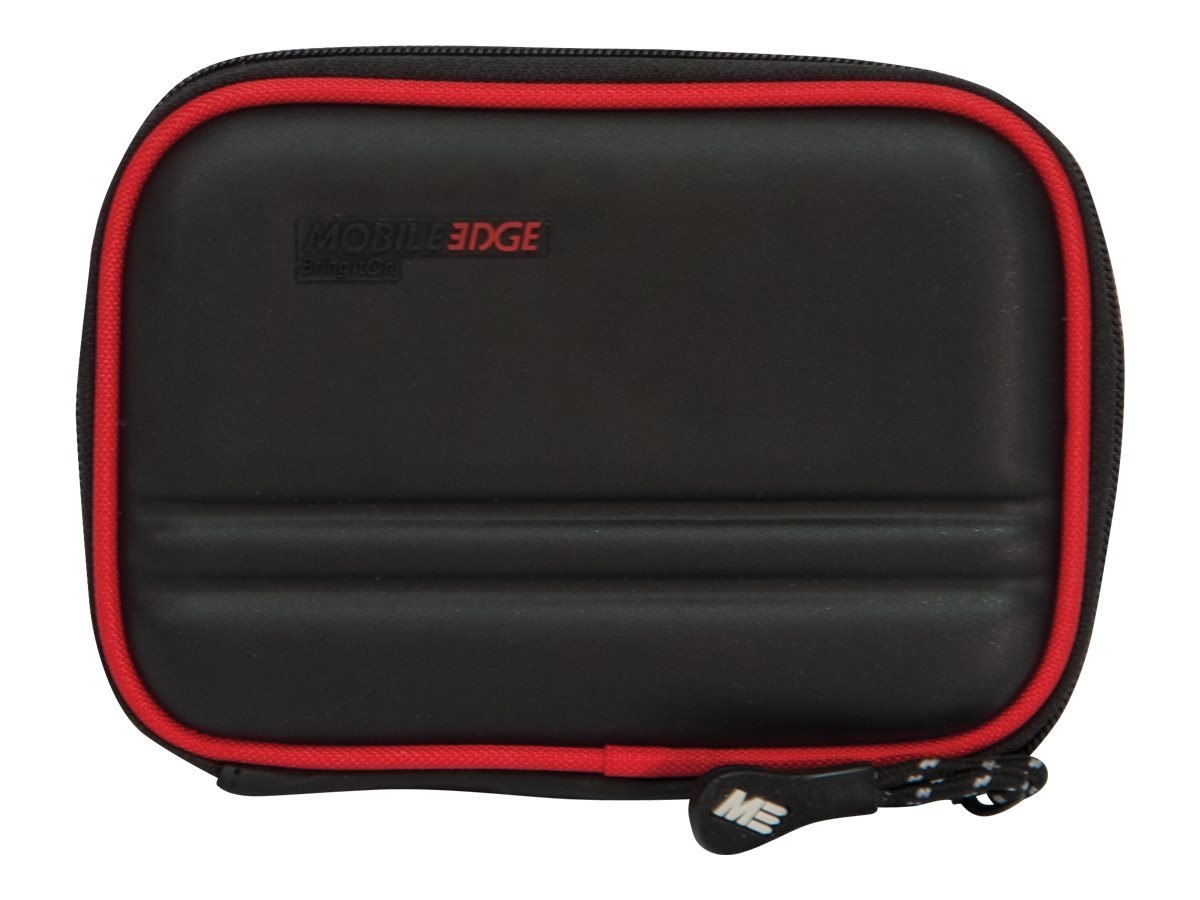 Mobile Edge Portable Hard Drive Carrying Case, Small, Black/Red